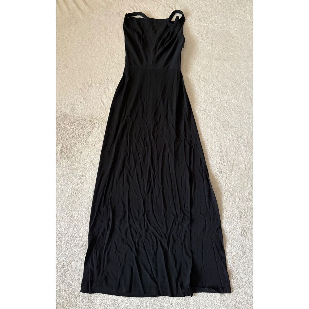 VTG Rimini Women's Evening‎ Dress Size 10 Black Maxi Formal High Slit Open Back